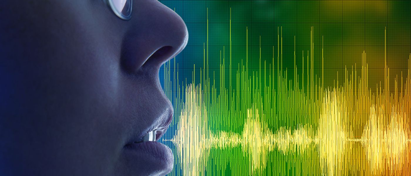 Sound waves and person speaking